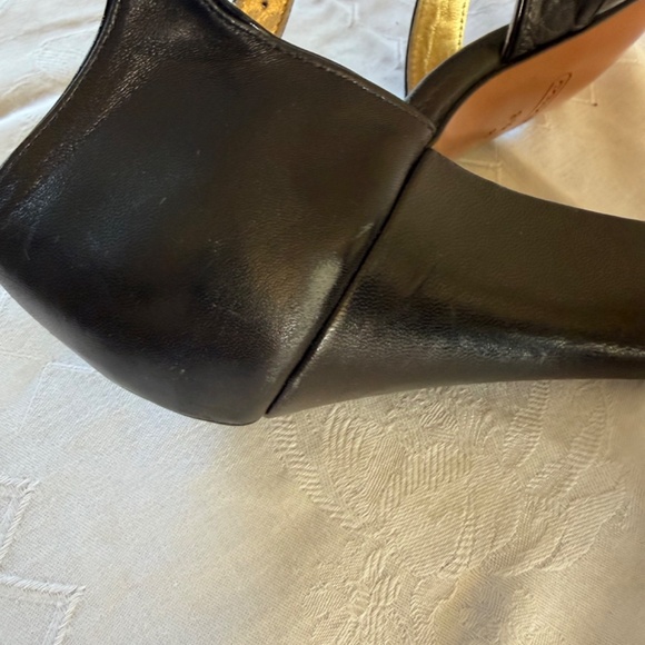 Coach size 9.5 B black leather Chunky 4 inch heel sandal - Picture 9 of 11